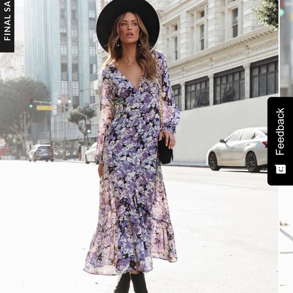 NWT Floral ruffle maxi dress